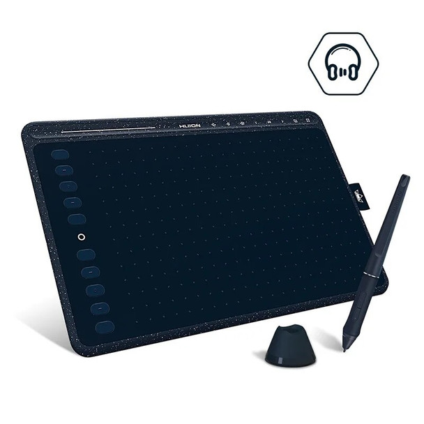 Graphics Tablet HS611 Digital Drawing Tablets with Express Keys Touch Bar 8192 Levels Battery-Free Pen Tilt Function