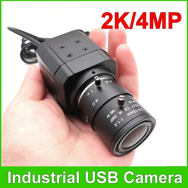 HD 2K Webcam 30fps High Speed UVC OTG 4MP USB Camera With 2.8-12mm Varifocal CS Lens Plug And Play For Youtube Live Broadcast