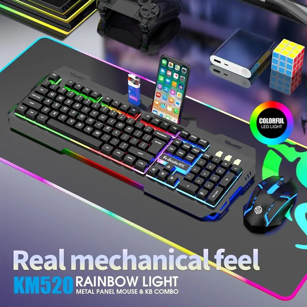 Mechanical Keyboard Gamer Keyboard and Mouse Combo RGB Led for Pc Keyboard and Mouse with Phone Holder for Gaming Accessories