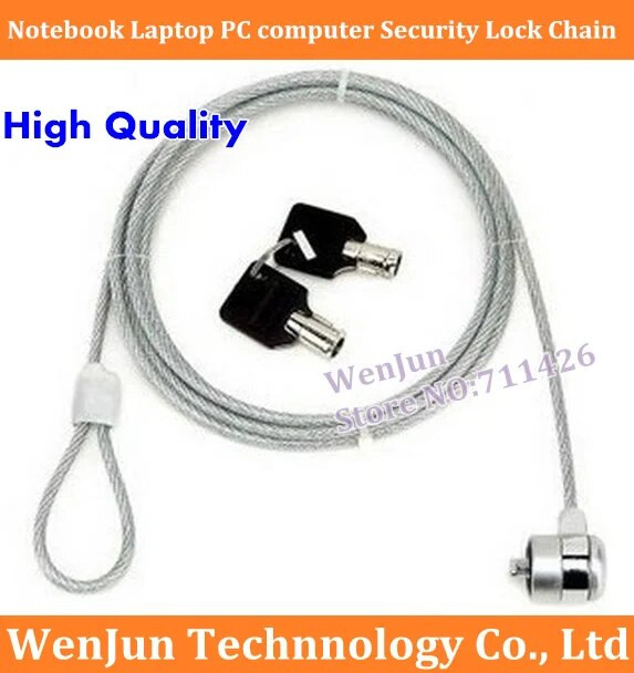 10pcs/lot Free shipping portable Notebook Laptop PC computer Security Lock Chain Cable Computer locks accessories