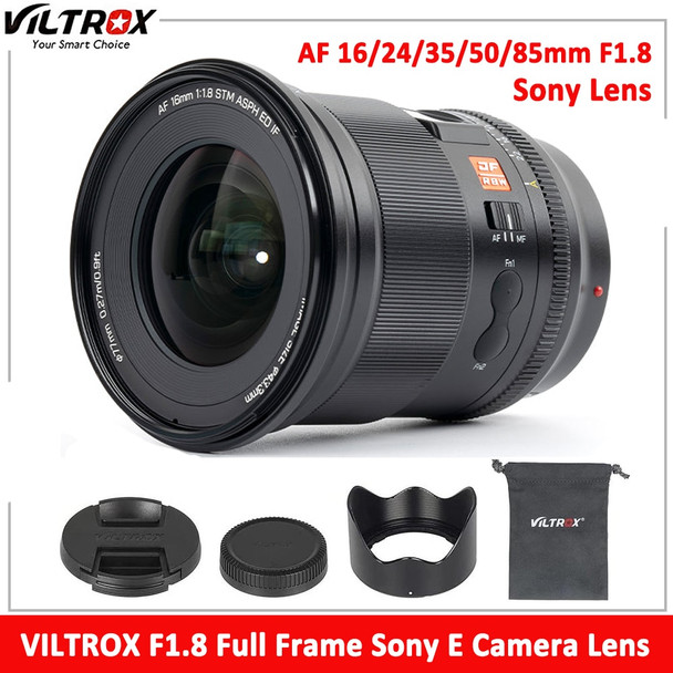 VILTROX 16mm 24mm 35mm 50mm 85mm F1.8 Sony E Lens Full Frame Auto