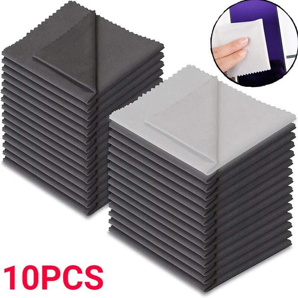 10pcs Microfiber Cleaning Cloth Computer TV Camera Lens Mobile Phone Screen Glasses Cleaning Wipe Laptop Pad Tablet Cleaning Kit