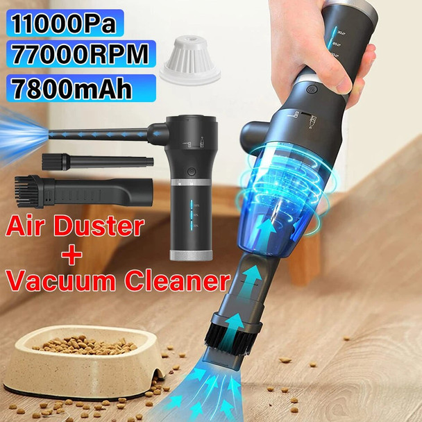 Powerful Air Blower for Computer Cordless Air Duster Vacuum Cleaner Wireless Air Gun Dual Use Duster for PC,Car,Keyboard Powerful Air Blower for Computer Cordless Air Duster Vacuum Cleaner Wireless Air Gun Dual Use Duster for PC,Car,Keyboard