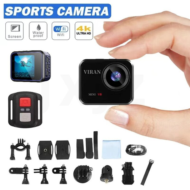 Hd Wifi Mini Camera 4k V8 Action 60fps With Remote Control Screen