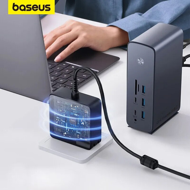 Baseus 8K@30Hz Docking Station 17-Port USB C Hub Ultra Four-Screen Multifunctional USB HUB Laptop Accessories for Macbook Pro