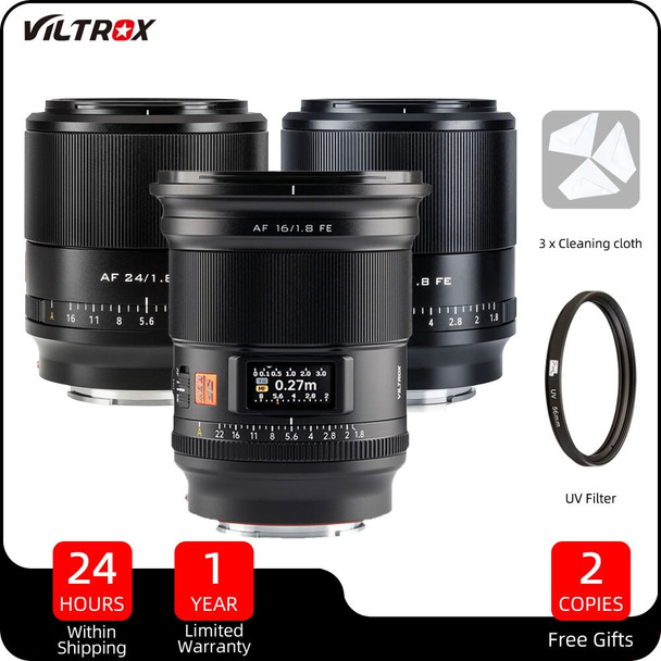 Viltrox 16mm F1.8 24mm 35mm 50mm 85mm F1.8 Full Frame Auto Focus Wide