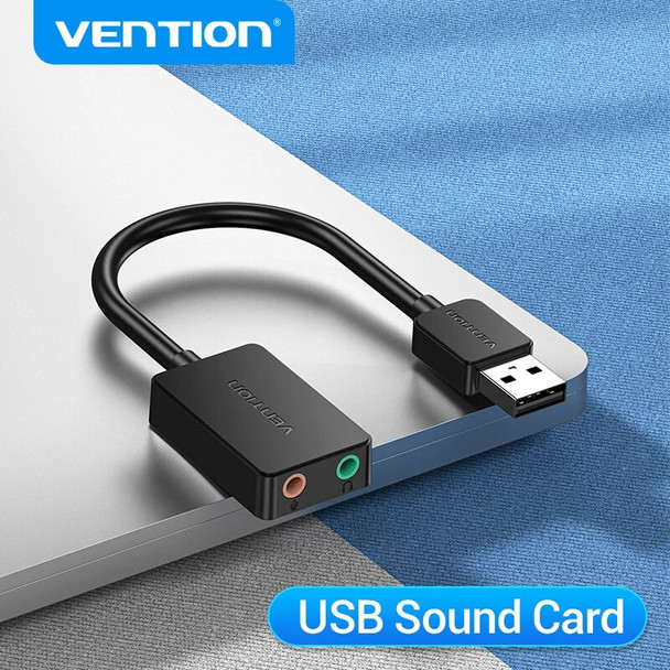 Vention Sound Card USB to 3.5mm Audio Interface Adapter External Sound Card for PC Laptop PS4 Headset Microphone USB Sound Card