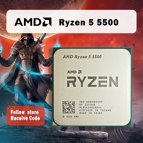 New AMD Ryzen 5 5500 R5 5500 3.6 GHz 6-Core 12-Thread CPU Processor 7NM L3=16M 100-000000457 Socket AM4 No Fan