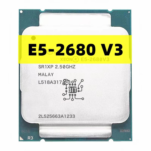Xeon E5 2680 V3 Processor SR1XP 2.5Ghz 12 Core 30MB Socket LGA 2011-3 CPU E5 2680V3 CPU E5-2680V3 Free Shipping