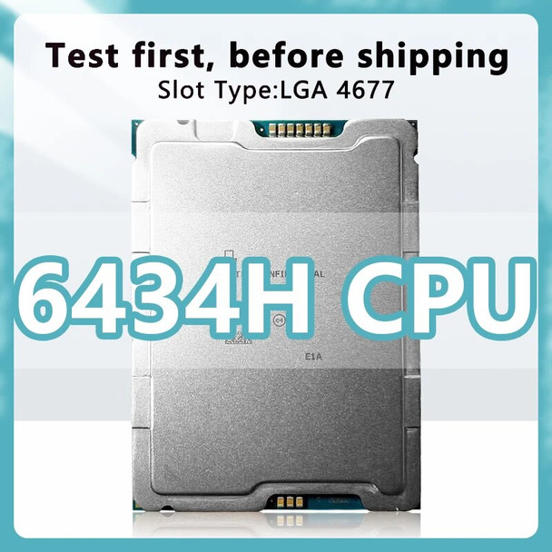 Xeon Gold medal 6434H QS version CPU 3.7GHz 22.5MB 195W 8 Cores 16 Threads processor LGA4677 for C741 server motherboard 6434H