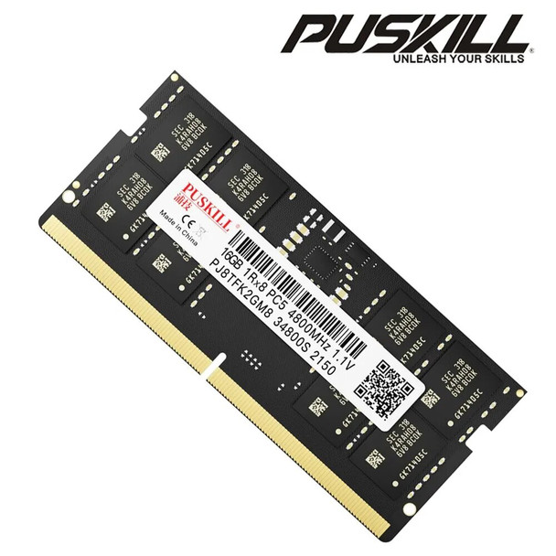 PUSKILL Memoria Ram DDR5 16GB 8GB 32GB 1.1V 262-Pin PC4 Notebook 4800MHz 5200MHz 5600MHz for Laptop SO-DIMM Memory