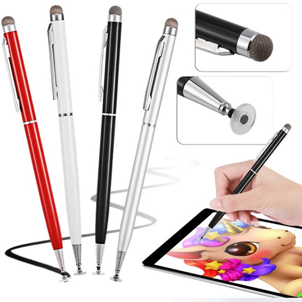 500pcs Universal 2 in 1 Capacitive Touch Screen Stylus Pen with Cloth Head For iPhone Huawei for Android/IOS Mobile Phone Tablet