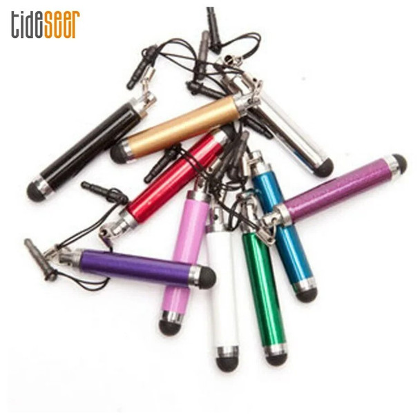 5000pcs Colorful Retractable Capacitive Stylus Touch Screen Pen For iPhone Samsung Android Mobile Phone Tablet PC with Dust Plug
