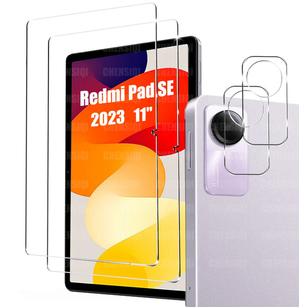 Screen Protector for Xiaomi Redmi Pad SE (11 inch) 2023 Tablet Tempered Glass Film Rear Camera Protector Anti-fall/Anti-scratch
