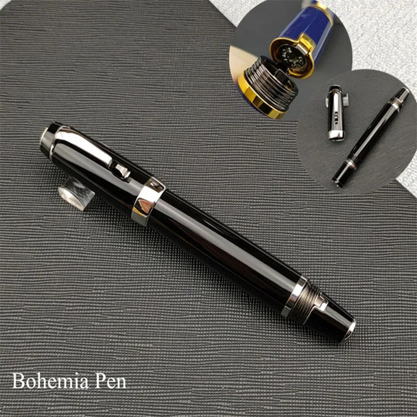 Luxury Limited Edition MB Bohemia Fountain Pens 14K Extend-Retract Nib With Cute Diamond Clip Writing Smooth Ink Pen Gift