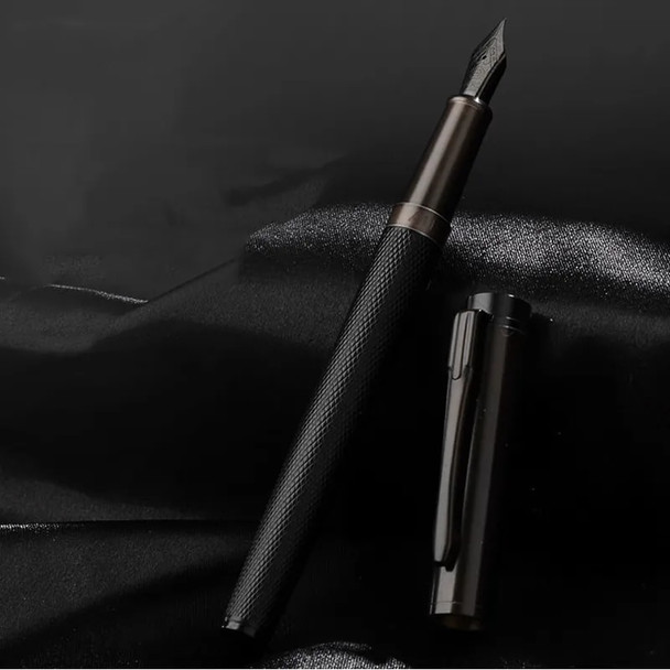 HERO Black Forest Metal Fountain Pen Titanium Black Extra Fine Nib Beautiful Tree Texture Excellent Writing Gift Pen