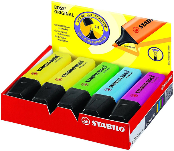 Text marker - STABILO BOSS ORIGINAL - 10er Pack- with ten different colors Highlighting pen
