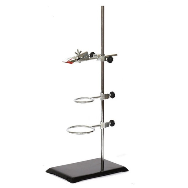 Chemistry Laboratory Stand Set, 24"Metalware Support Stand,Ring Stand，Research Starter Kit (Iron cast_Iron, 24inch)