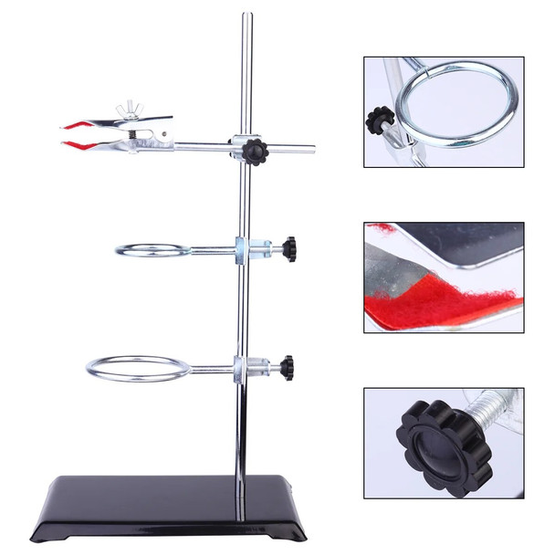 Laboratory Grade Metalware Set- Support Stand Premium Material Laboratory Stand Support Clamp Flask Clamp Condenser Stand