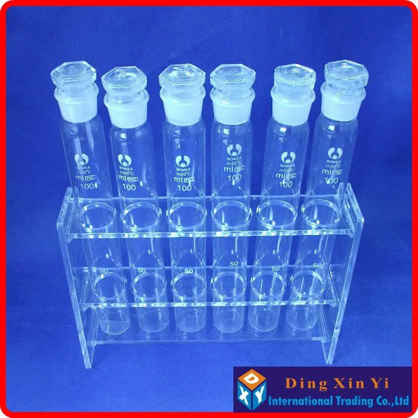 Lab 100mlx6 Organic glass colorimetric tube rack+6 pieces 100ml Glass colorimetric tube