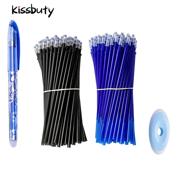 0.5mm Erasable Pen Set Blue Black Ink Gel Pen Erasable Refill Rod Washable Handle School&Office Writing Stationery Gel Ink Pen