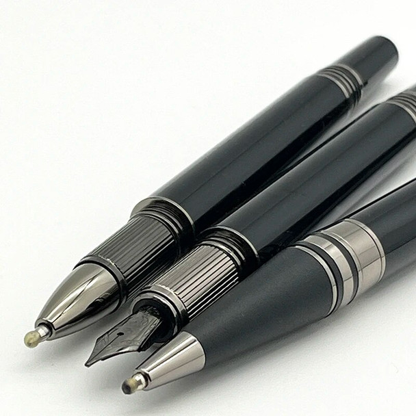 LAN MB Rollerball Ballpoint Pen Star Frosted Black & Resin Splice with Serial Number Smooth Writing