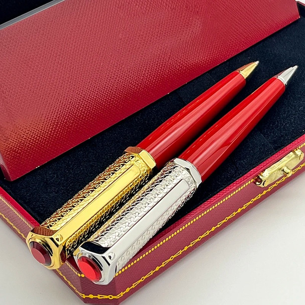 Luxury Ballpoint Pen Octagon Blue Green Decorative Pattern With Serial Number Writing Smooth Stationery