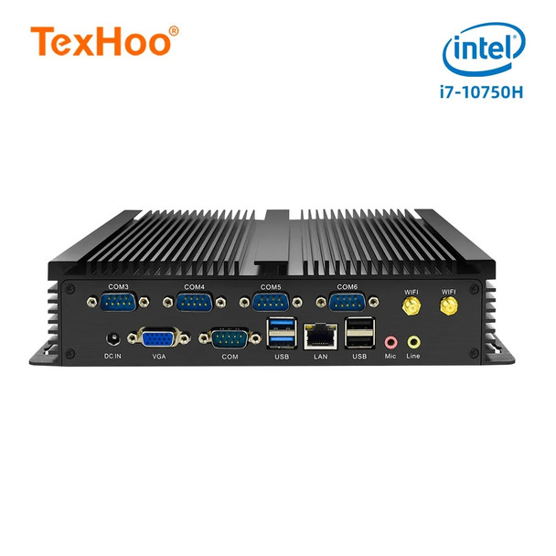 TexHoo Mini PC Computer Intel Core i7-10875H i5-1145G7H Windows 11 Pro 10 Linux System Unit Minisforum Industrial ITX RS232 COM