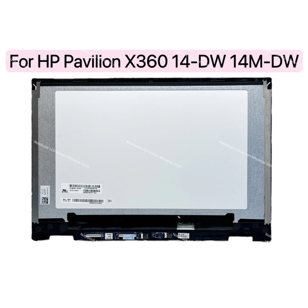 For HP Pavilion X360 14-DW Series 14 DW 14M-DW LCD Screen Display Panel Touch Digitizer Bezel Assembly Replacement