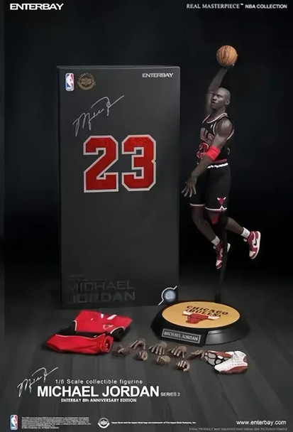 Eb Enterbay 1/6 Rm-1055 Michael Jordan 23rd Anniversary Black Jersey Action Figure Collectible Model Gifts