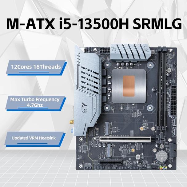 ERYING M-ATX DIY Motherboard with Onboard CPU Interpose Kit Core i5 13500H i5-13500H DDR4 Gaming PC Desktop Computers Components