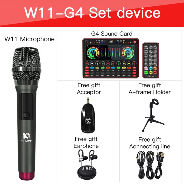 G4 Live Sound Card Microphone W11 Full Set Of Live Broadcast Equipment Webcast Sound Mixer USB Audio Sound Card For Phone iPhone