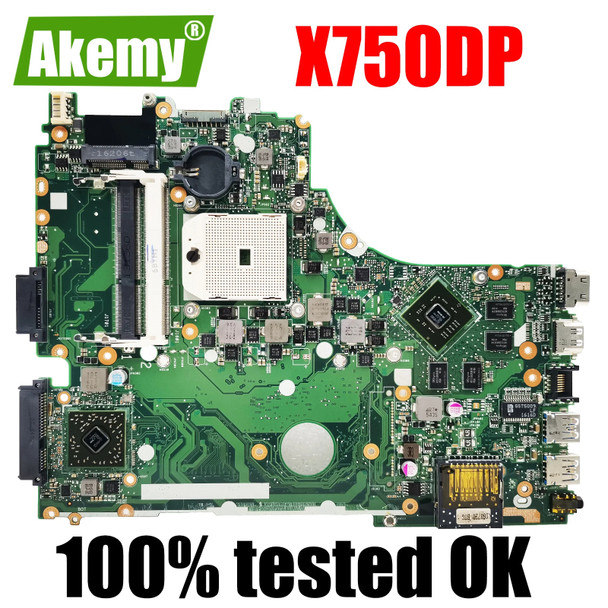 X750DP Notebook Mainboard LVDS EDP for ASUS X550 K550D X550D K550DP X550DP X750D Laptop Motherboard rev2.0