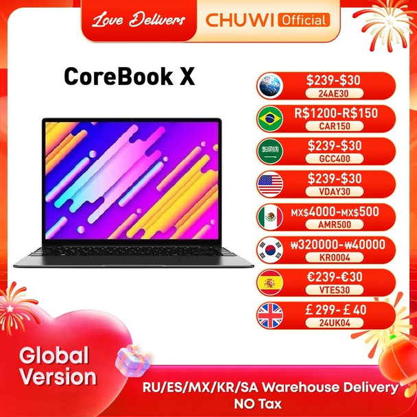 CHUWI CoreBook X Core i3 1215U Gen Gaming Laptop 14 inch 2160x1440 Resolution 16GB RAM 512GB SSD WiFi6 Windows 11 Computer PC