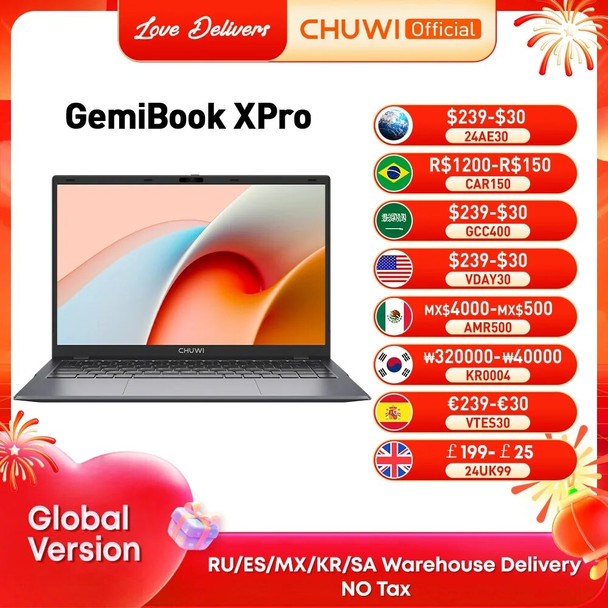 CHUWI GemiBook XPro Intel N100 Laptop 8GB RAM 256GB SSD 14.1-inch UHD Screen Intel N100 Processors Windows 11 Notebook PC