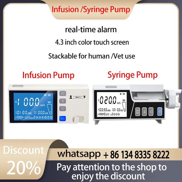 Stackable Type Human or Veterinary Use Syringe Pump Infusion pump LCD real-time Alarm Transfusion Heater