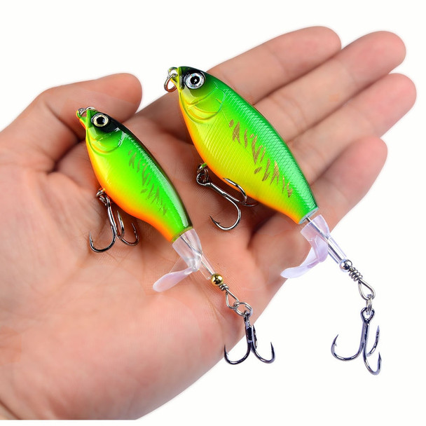 1Pcs 7cm/8cm Topwater Whopper Plopper Fishing Lure Plastic Artificial Pencil Hard Bait Trolling Crankbait Bass Pike Pesca Tackle