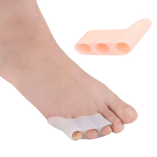 500pair/lot Silicone Toe Separator Foot 3 Holes Little Toe Varus Foot Care Toe Separator Orthopedic Pedicure Tools