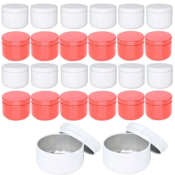 25pcs 50ml Round Aluminum Tin Tea Light Cups Empty Case Candle Wax Containers Candle Mold DIY Wax Candles Tealight Accessories