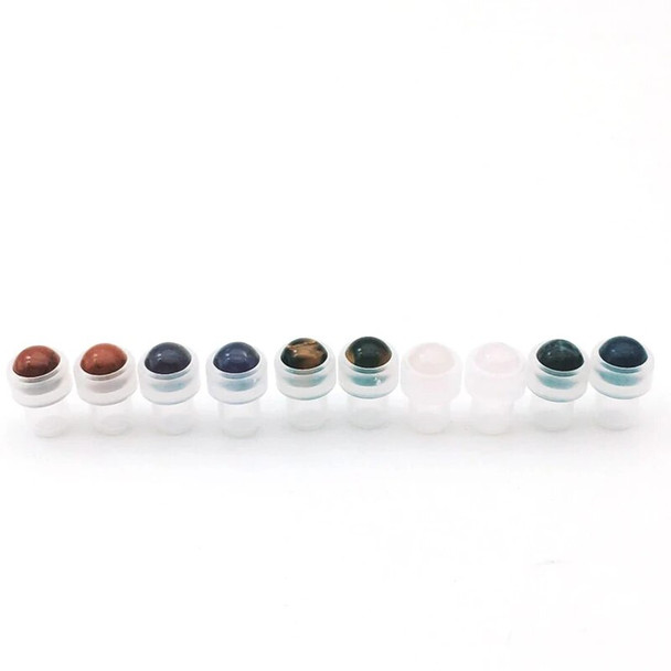 1000pcs 7*10mm Natural Gemstone Roll Ball Accessories Fit Thin Glass 1ml 2ml 3ml 5ml Perfume Essential Oil Roller On Bottles