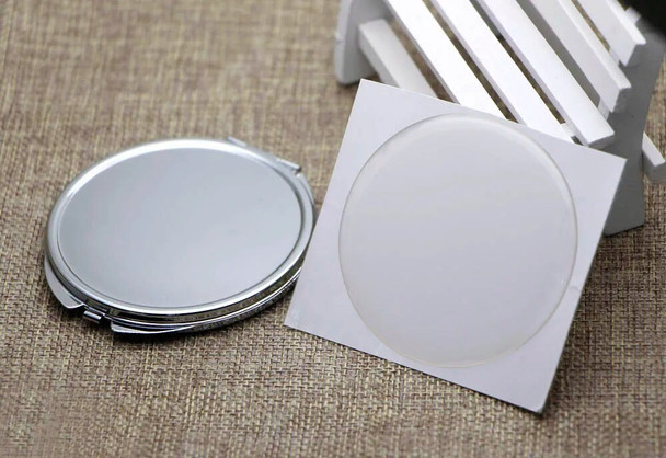 Mirror Compact DIY Kits - 72mm Compact Mirror Blank Pocket Foldable Mirror With Epoxy Sticker 500 pieces/lot