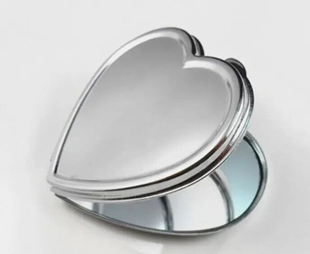 200pcs DIY Metal Pocket Mirror Makeup Fold Heart Shape Blank Compact Portable Mirror For Personalized Wedding Party Favor