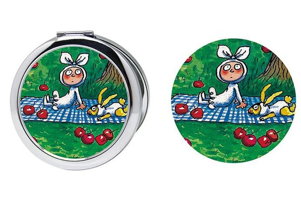 Silver Compact Mirror Favors Personalized Bulk 70mm #18413