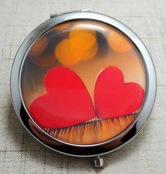 Personalised Silver Compact Mirror Bulk Big Size 70mm #18413-1