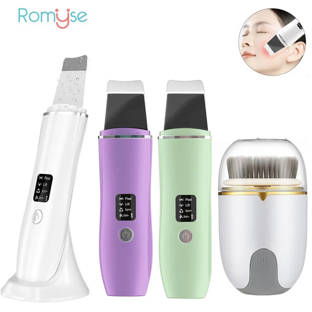 Ultrasonic Skin Scrubber Acne Blackhead Remover Tools With Electric Face Cleansing Brush Facial Skin Care Kit