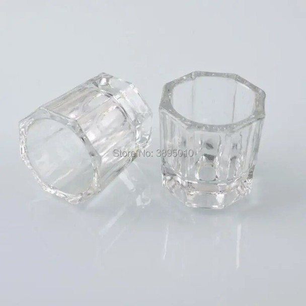 Glass Dish Nail Art Acrylic Liquid Holder Container Crystal Cup Tint Bowl Nail Art Equipment F1141