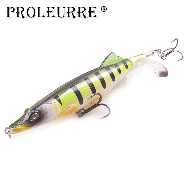 Proleurre Whopper Popper Fishing lures 13cm 16.5g Hard Baits Soft Rotating Tail Topwater plopper High Quality Floating wobblers