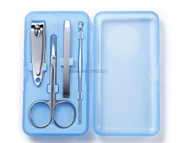 by dhl 200set 4pcs/set 5color Manicure set nail beauty tool pedicure tool nail set With a Delicate Small box