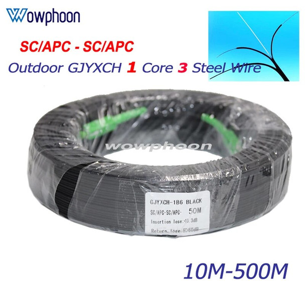Outdoor 3 Steel Wire Simplex FTTH Drop Patch Cable SC APC Singlemode Fiber optic patch cord FTTH fiber optic jumper Cable