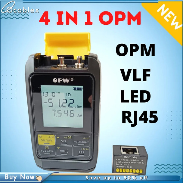 4in1 Recharge Battery Optical Power Meter Visual Fault Locator Cable Tester 5km 20km 30km VFL